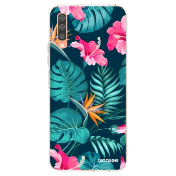 Picasee átlátszó szilikon tok az alábbi mobiltelefonokra Samsung Galaxy A70 A705F - Pink Monstera