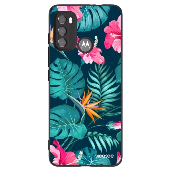Picasee fekete szilikon tok az alábbi mobiltelefonokra Motorola Edge 60 5G - Pink Monstera