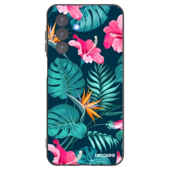 Picasee fekete szilikon tok az alábbi mobiltelefonokra Samsung Galaxy A17 5G - Pink Monstera