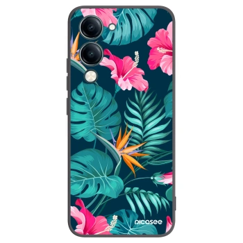 Picasee fekete szilikon tok az alábbi mobiltelefonokra Vivo Y29s 5G - Pink Monstera