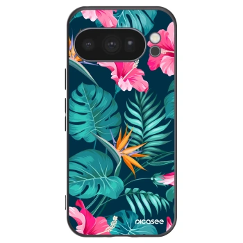 Picasee fekete szilikon tok az alábbi mobiltelefonokra Google Pixel 10 Pro - Pink Monstera