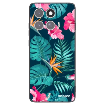 Picasee fekete szilikon tok az alábbi mobiltelefonokra Motorola Edge 60 Fusion - Pink Monstera