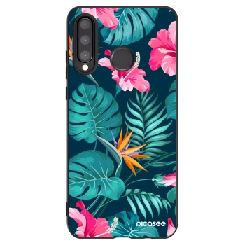Picasee fekete szilikon tok az alábbi mobiltelefonokra Huawei P30 Lite - Pink Monstera