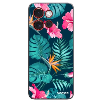Picasee fekete szilikon tok az alábbi mobiltelefonokra Motorola Edge 60 Neo 5G - Pink Monstera