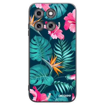 Picasee fekete szilikon tok az alábbi mobiltelefonokra Motorola Moto G77 - Pink Monstera
