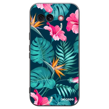 Picasee fekete szilikon tok az alábbi mobiltelefonokra Google Pixel 10a - Pink Monstera