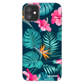 Picasee átlátszó szilikon tok az alábbi mobiltelefonokra Apple iPhone 11 - Pink Monstera