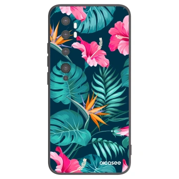 Picasee fekete szilikon tok az alábbi mobiltelefonokra Xiaomi Mi Note 10 (Pro) - Pink Monstera