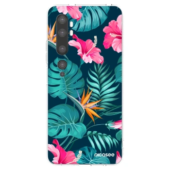 Picasee átlátszó szilikon tok az alábbi mobiltelefonokra Xiaomi Mi Note 10 (Pro) - Pink Monstera