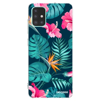 Picasee átlátszó szilikon tok az alábbi mobiltelefonokra Samsung Galaxy A51 A515F - Pink Monstera