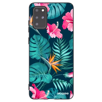 Picasee fekete szilikon tok az alábbi mobiltelefonokra Samsung Galaxy S20+ G985F - Pink Monstera