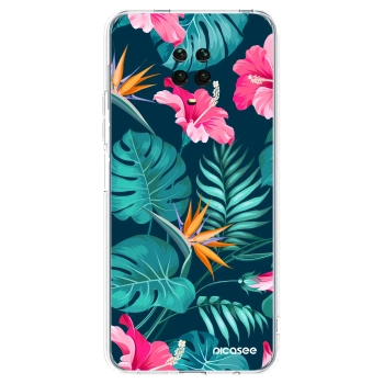 Picasee átlátszó szilikon tok az alábbi mobiltelefonokra Xiaomi Redmi Note 9S - Pink Monstera