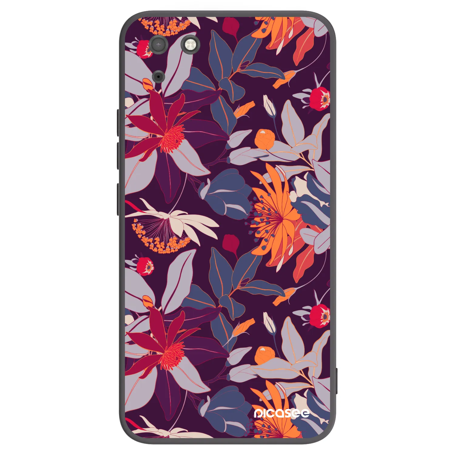 Picasee fekete szilikon tok az alábbi mobiltelefonokra Huawei Y5P - Purple Leaf