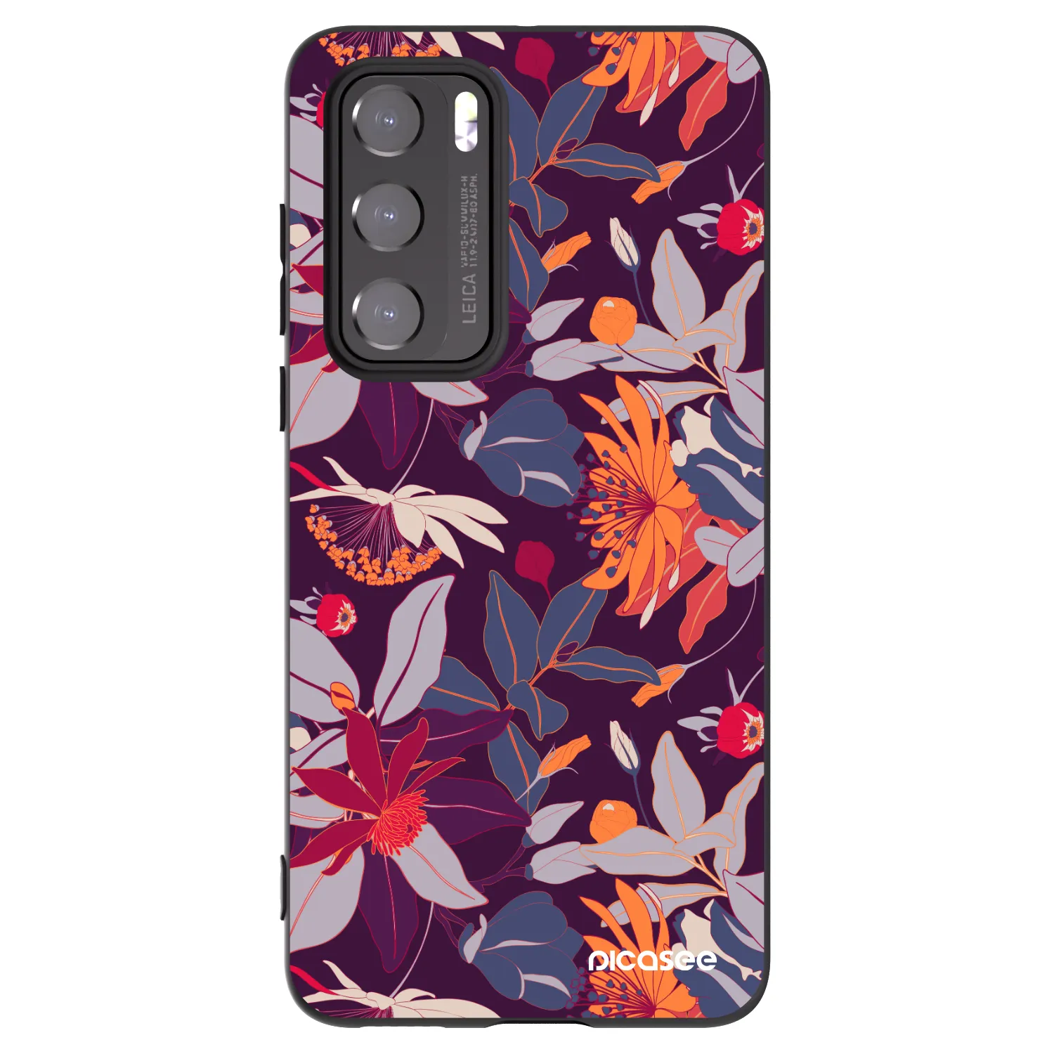 Picasee fekete szilikon tok az alábbi mobiltelefonokra Huawei P40 - Purple Leaf