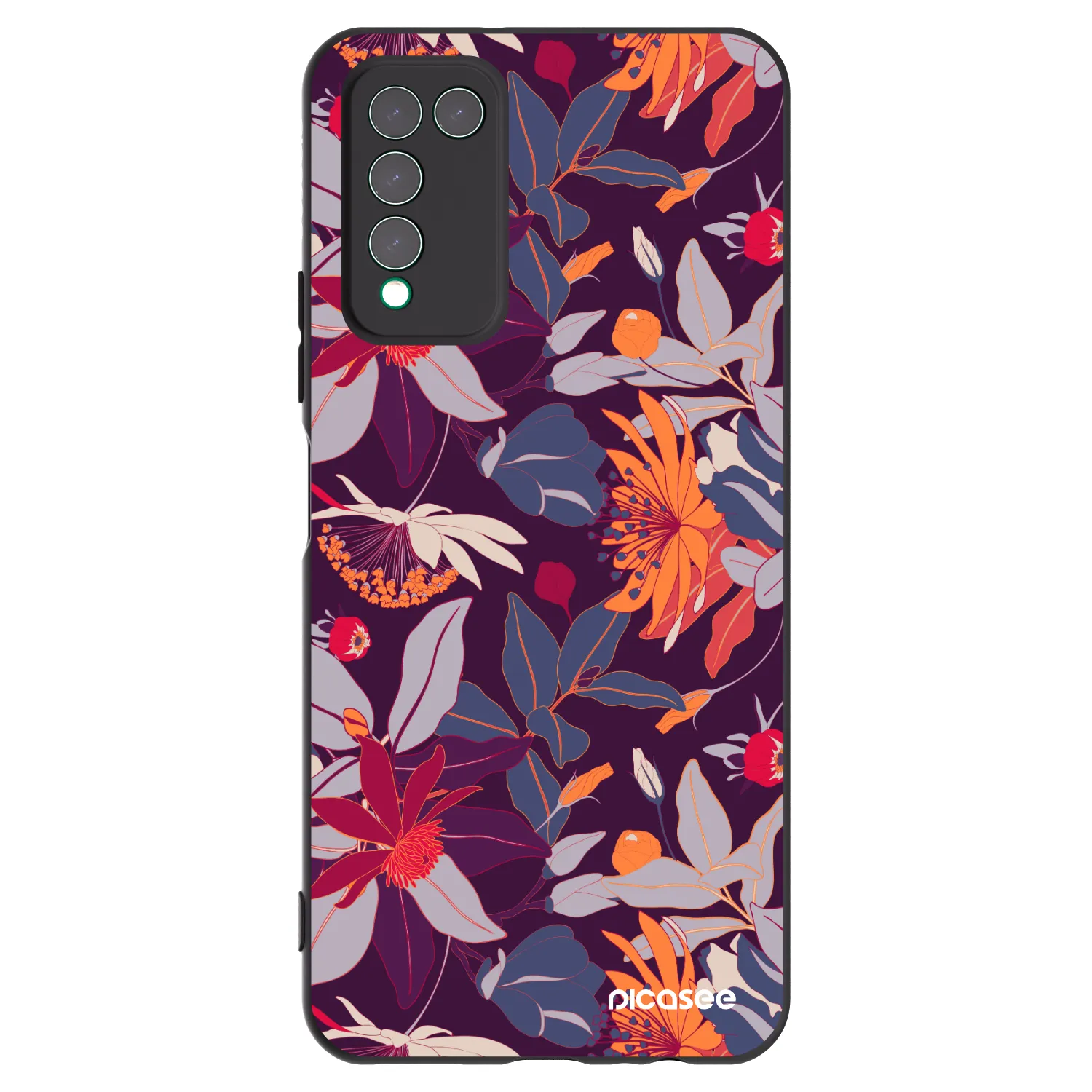 Picasee fekete szilikon tok az alábbi mobiltelefonokra Honor 10X Lite - Purple Leaf