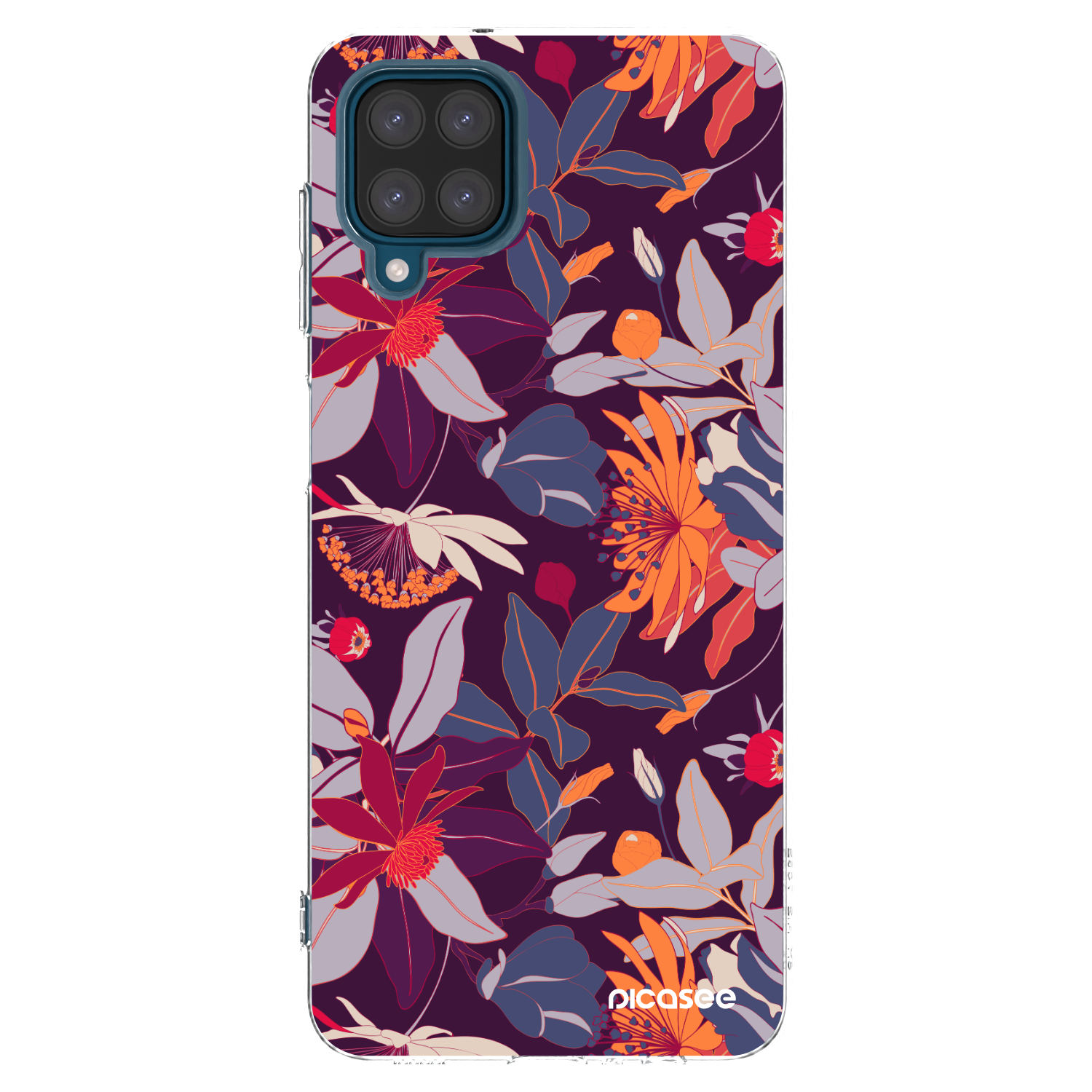 Picasee átlátszó szilikon tok az alábbi mobiltelefonokra Samsung Galaxy A12 A125F - Purple Leaf