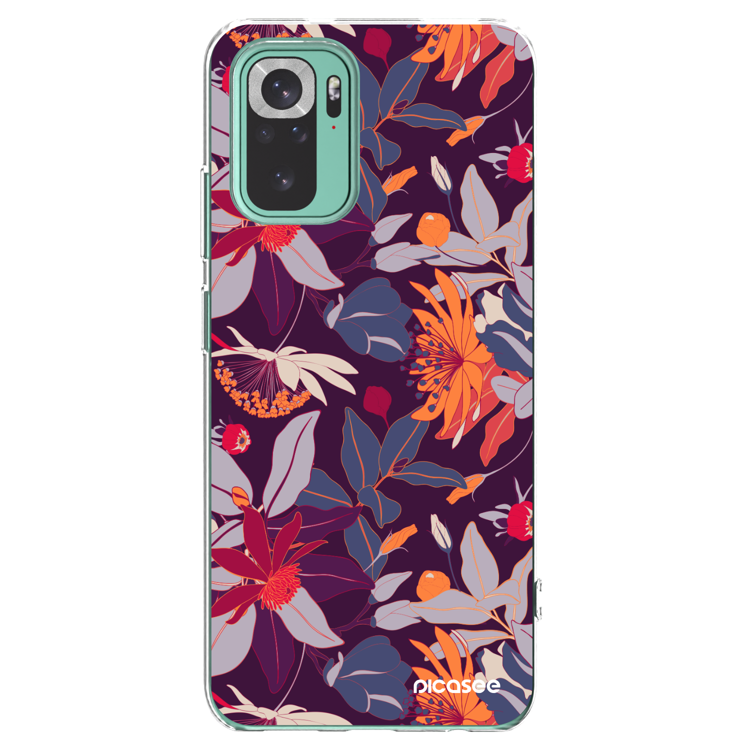 Picasee átlátszó szilikon tok az alábbi mobiltelefonokra Xiaomi Redmi Note 10 Pro - Purple Leaf