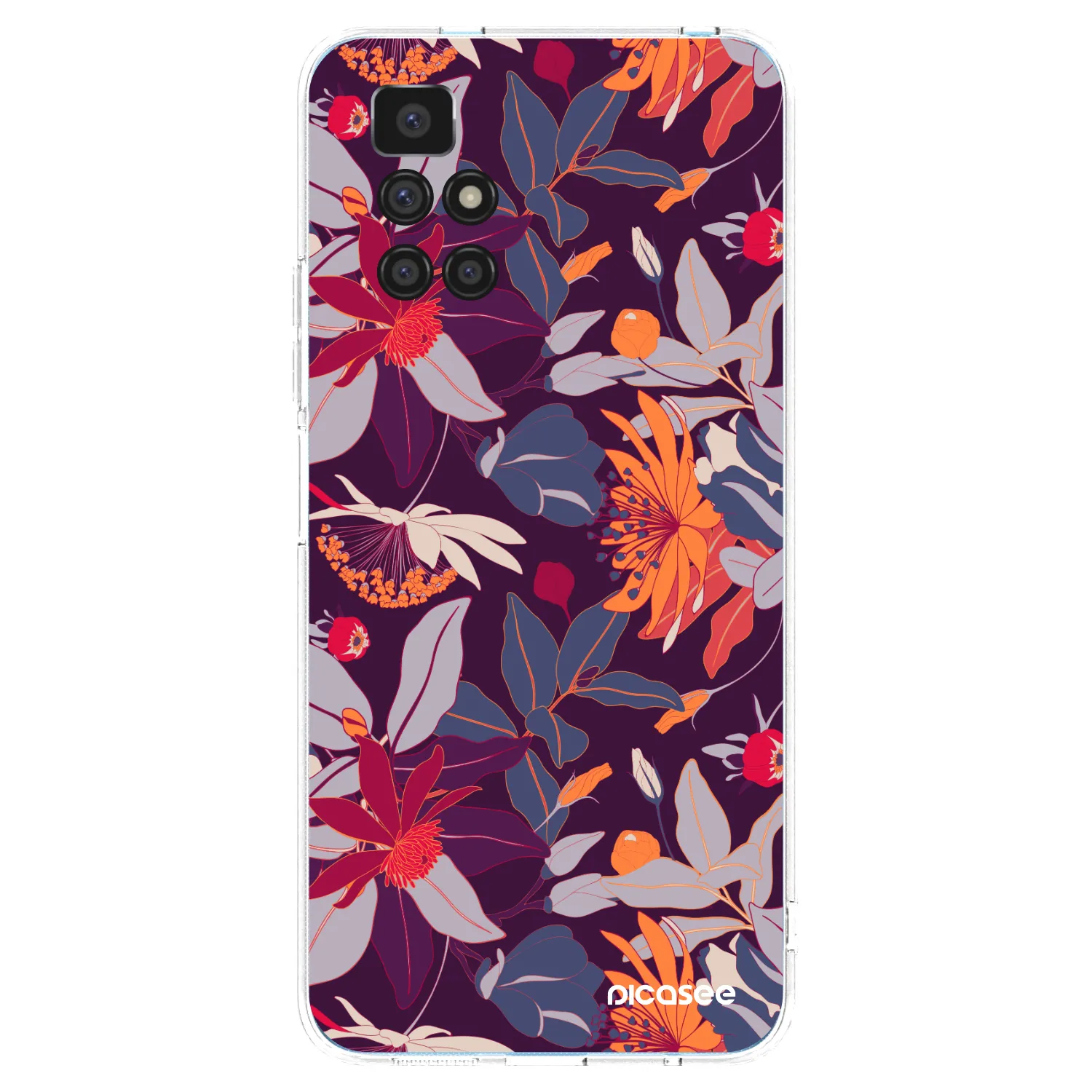 Picasee átlátszó szilikon tok az alábbi mobiltelefonokra Xiaomi Redmi 10 - Purple Leaf