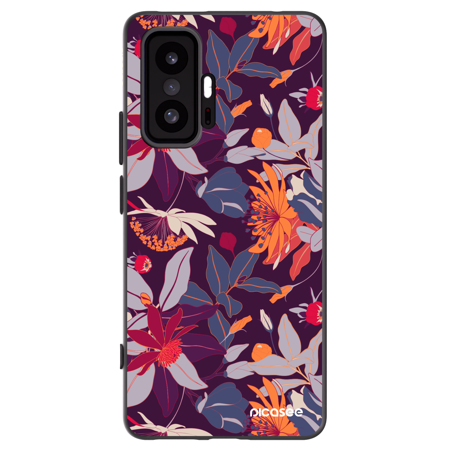 Picasee fekete szilikon tok az alábbi mobiltelefonokra Xiaomi 11T - Purple Leaf