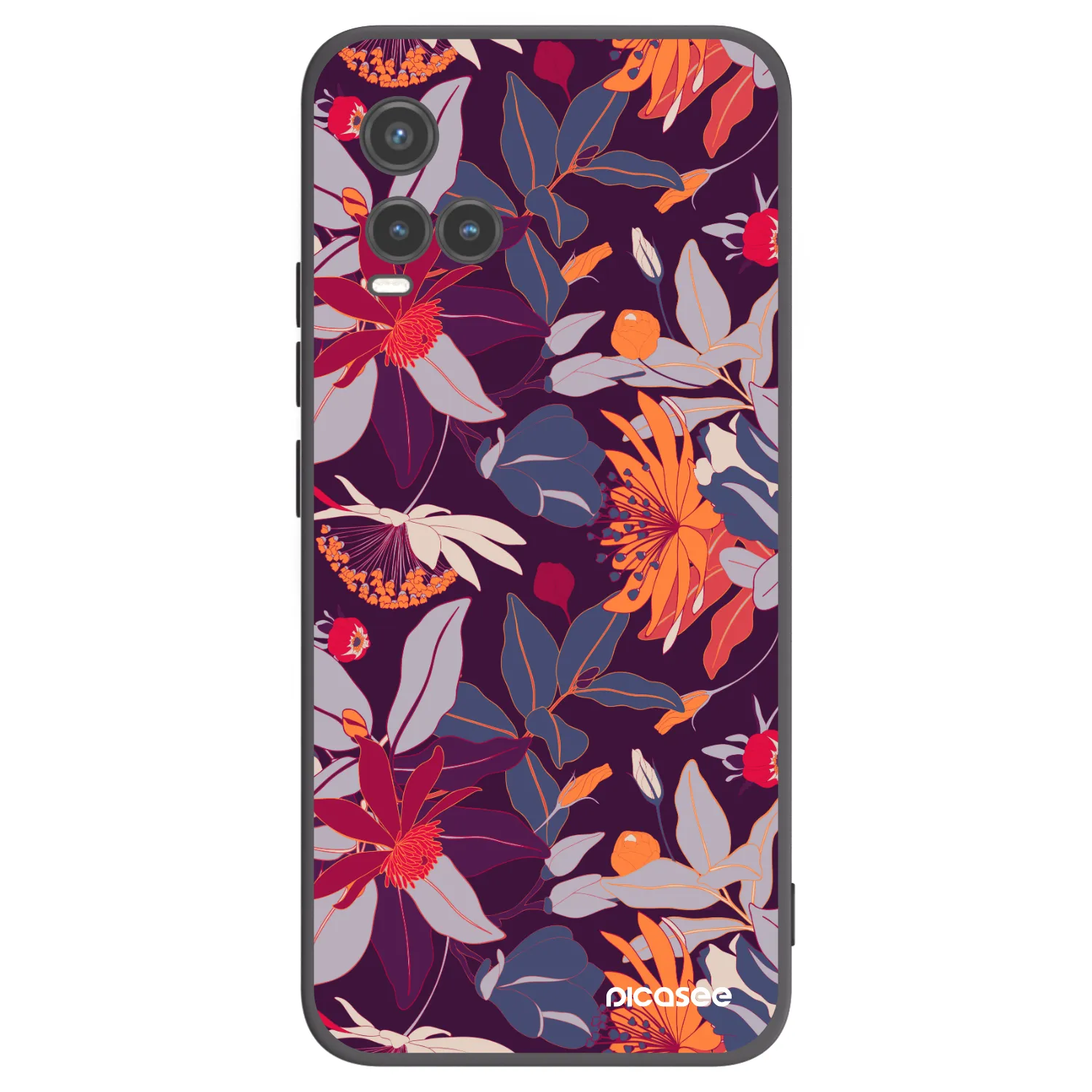 Picasee fekete szilikon tok az alábbi mobiltelefonokra Vivo Y33s - Purple Leaf