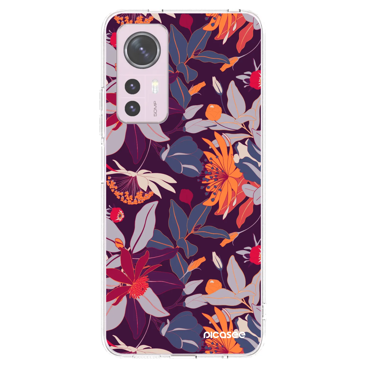 Picasee átlátszó szilikon tok az alábbi mobiltelefonokra Xiaomi 12 - Purple Leaf