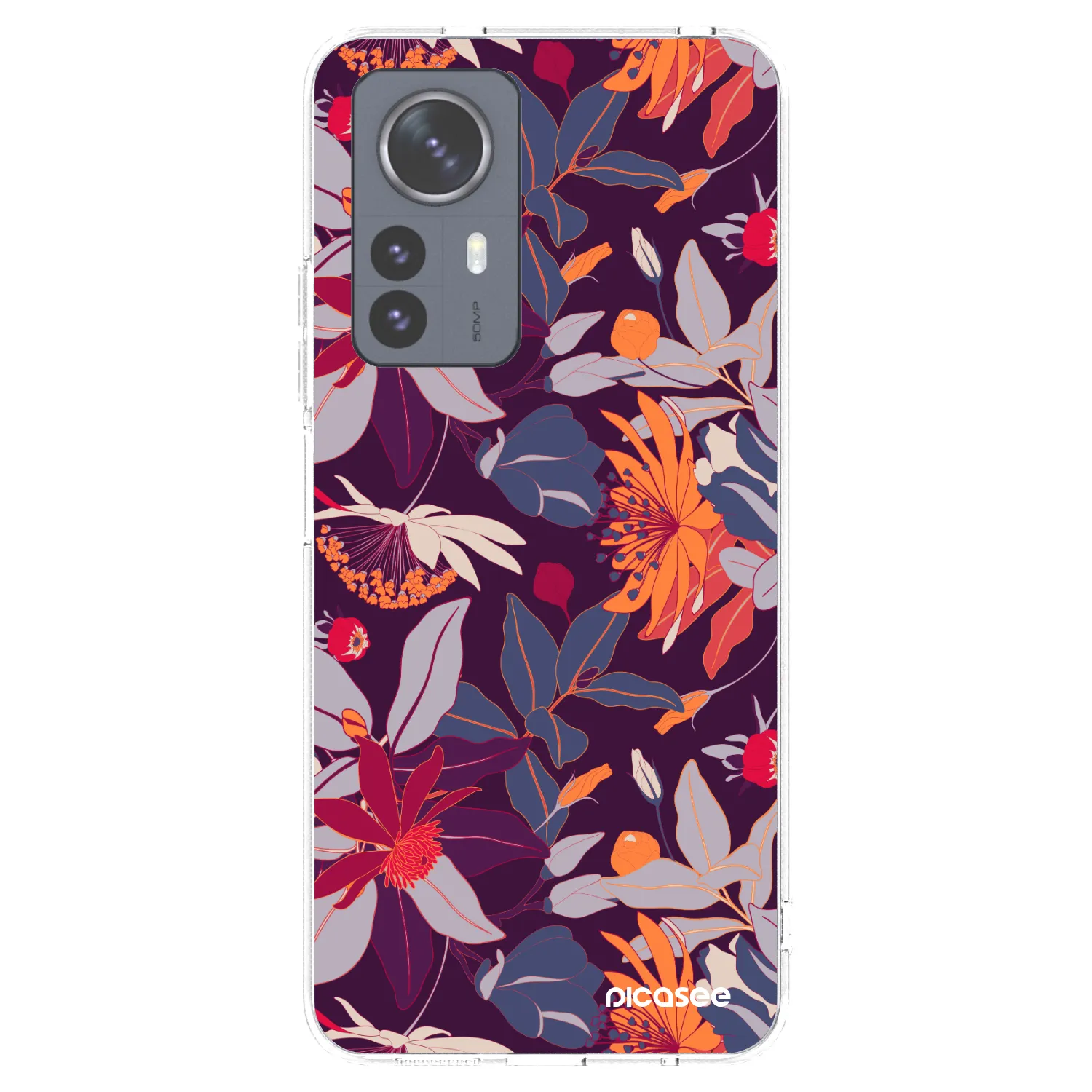 Picasee átlátszó szilikon tok az alábbi mobiltelefonokra Xiaomi 12 Pro - Purple Leaf