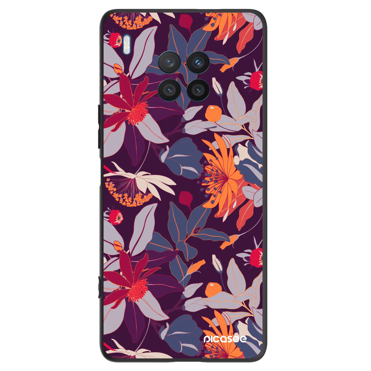 Picasee fekete szilikon tok az alábbi mobiltelefonokra Honor 50 Lite - Purple Leaf
