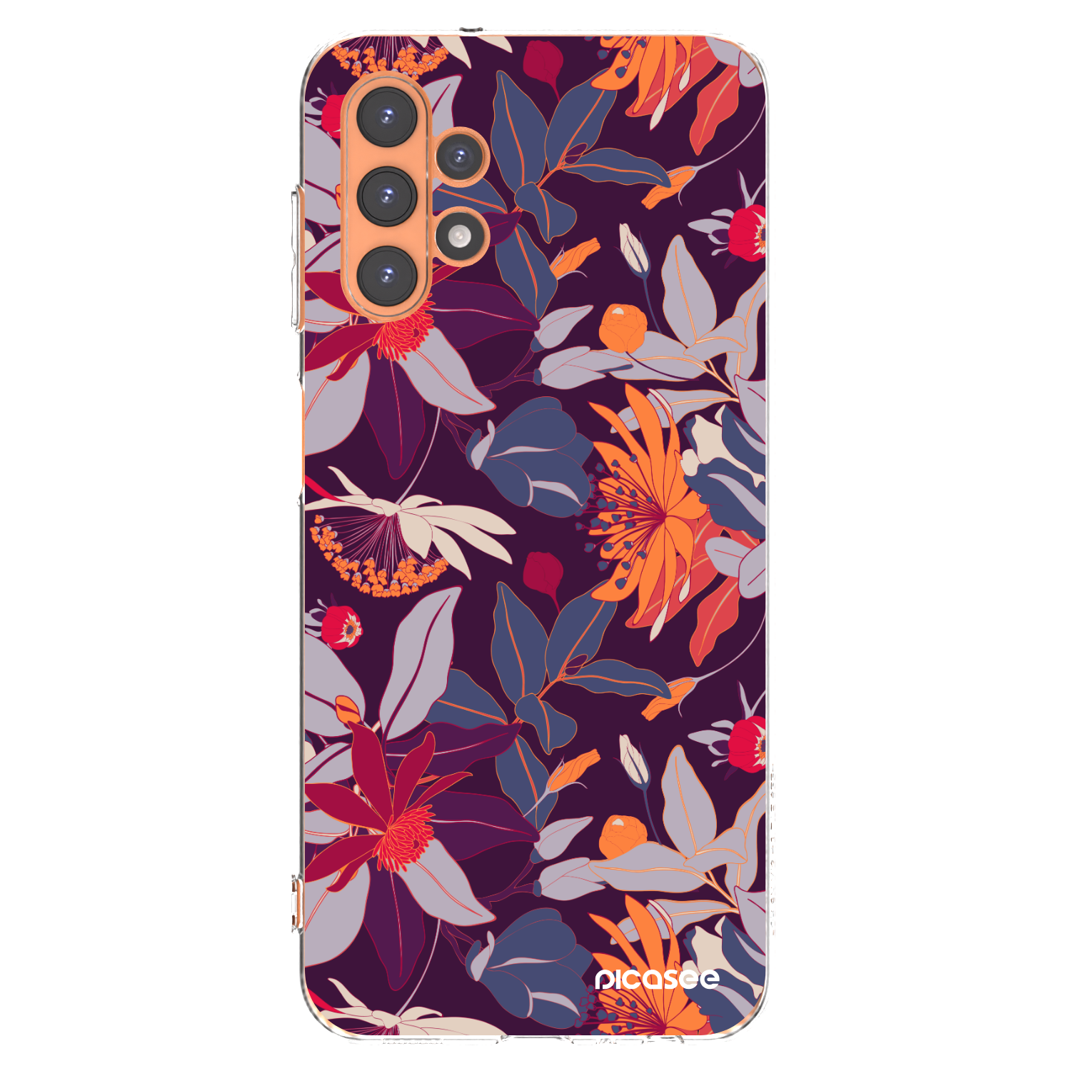 Picasee átlátszó szilikon tok az alábbi mobiltelefonokra Samsung Galaxy A13 4G A135 - Purple Leaf