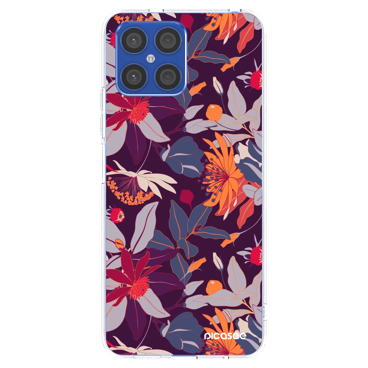 Picasee átlátszó szilikon tok az alábbi mobiltelefonokra Honor X8 4G - Purple Leaf