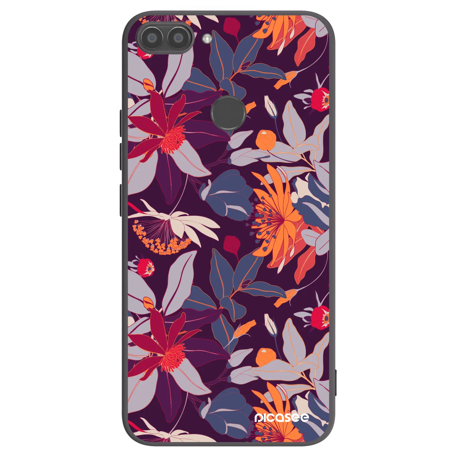 Picasee fekete szilikon tok az alábbi mobiltelefonokra Huawei P Smart - Purple Leaf
