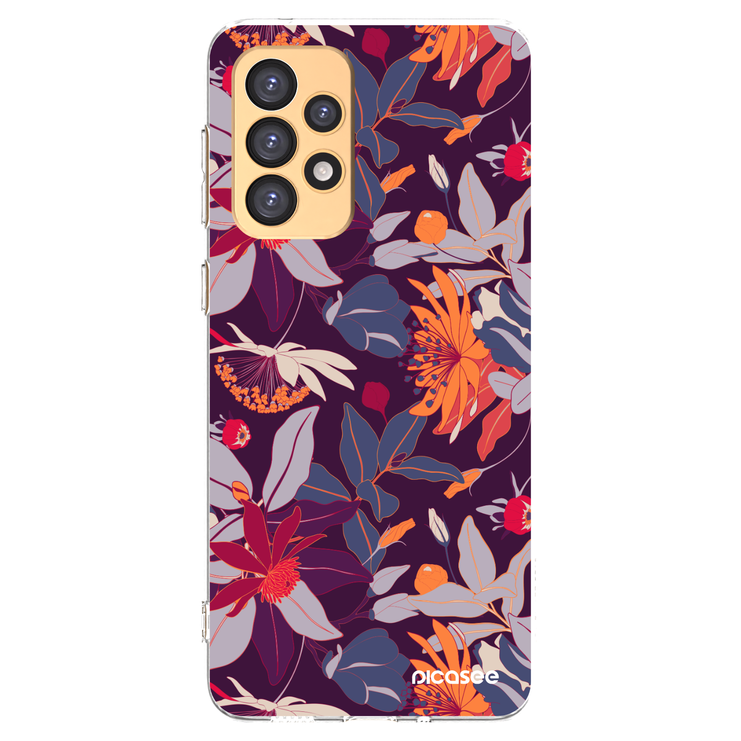 Picasee átlátszó szilikon tok az alábbi mobiltelefonokra Samsung Galaxy A33 5G A336 - Purple Leaf