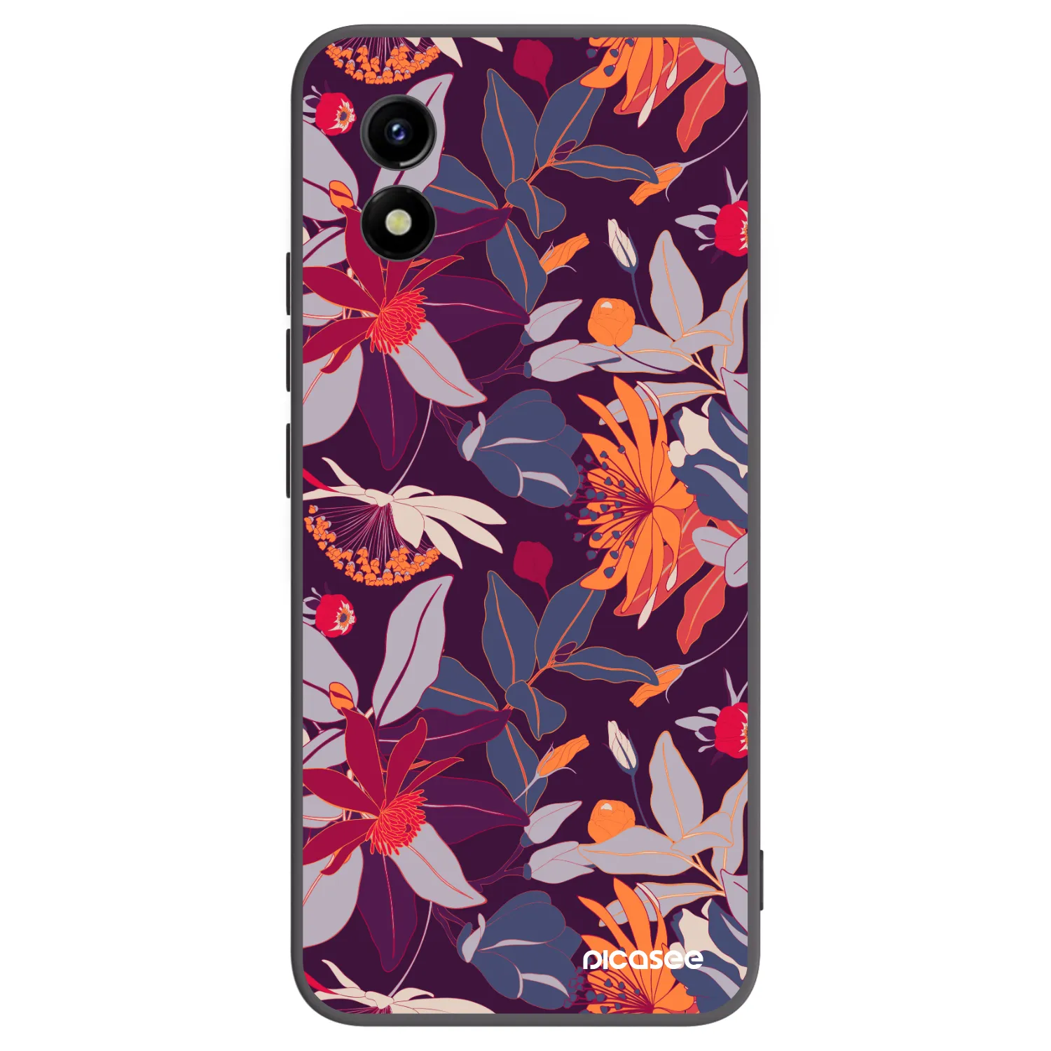 Picasee fekete szilikon tok az alábbi mobiltelefonokra Vivo Y01 - Purple Leaf