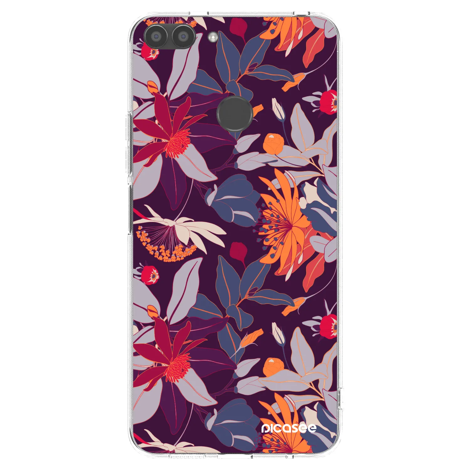 Picasee átlátszó szilikon tok az alábbi mobiltelefonokra Huawei P Smart - Purple Leaf