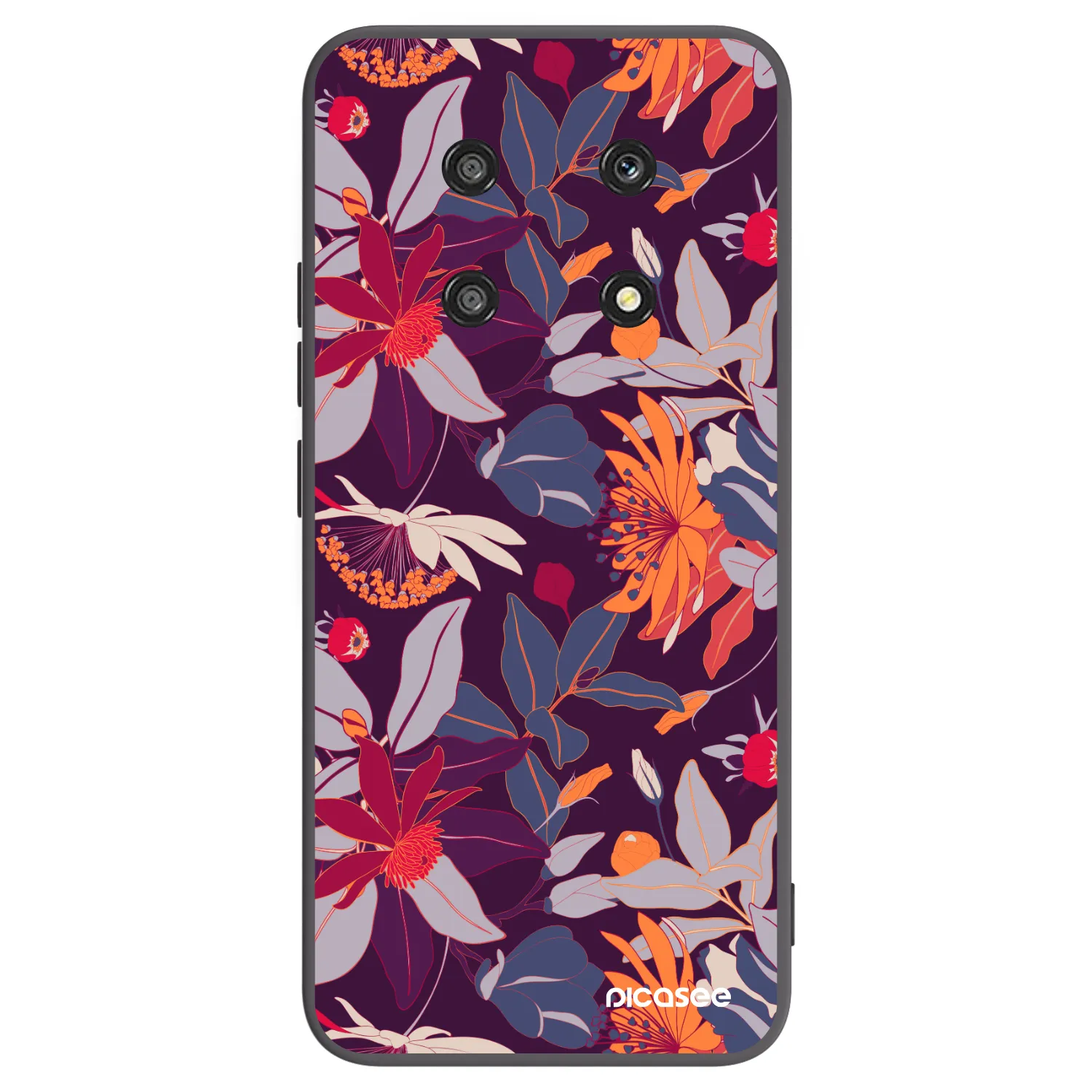 Picasee fekete szilikon tok az alábbi mobiltelefonokra Honor Magic4 Lite 5G - Purple Leaf
