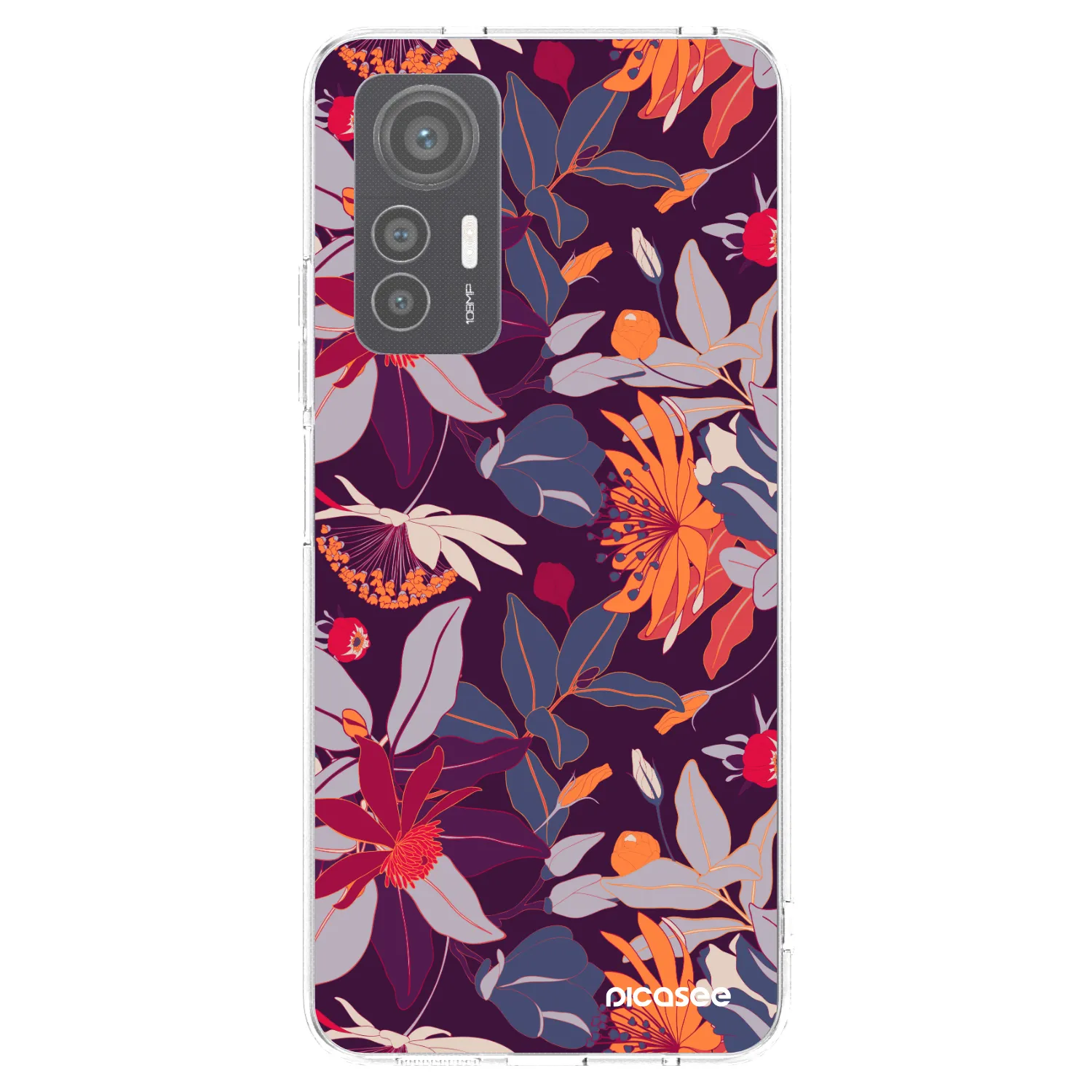 Picasee átlátszó szilikon tok az alábbi mobiltelefonokra Xiaomi 12 Lite - Purple Leaf