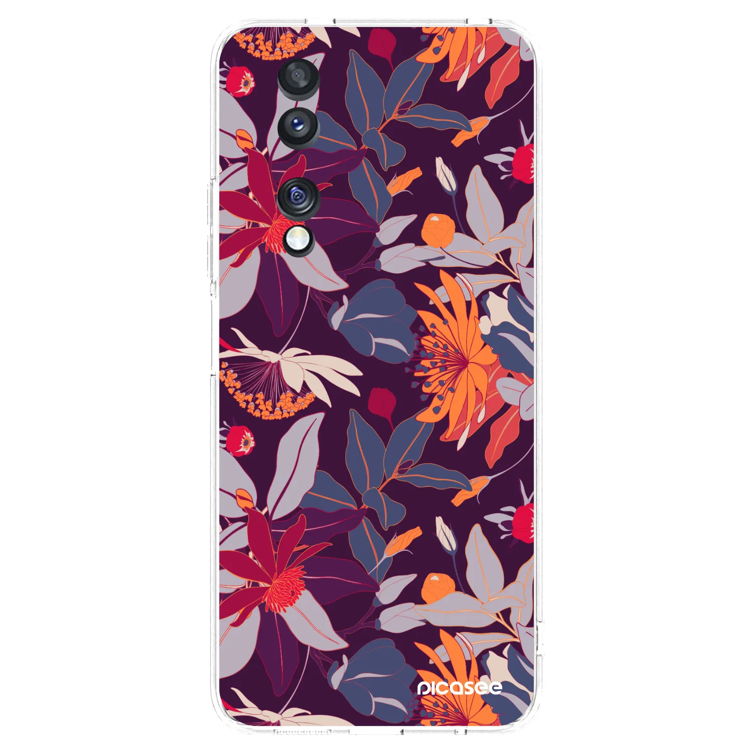 Picasee átlátszó szilikon tok az alábbi mobiltelefonokra Honor 70 - Purple Leaf