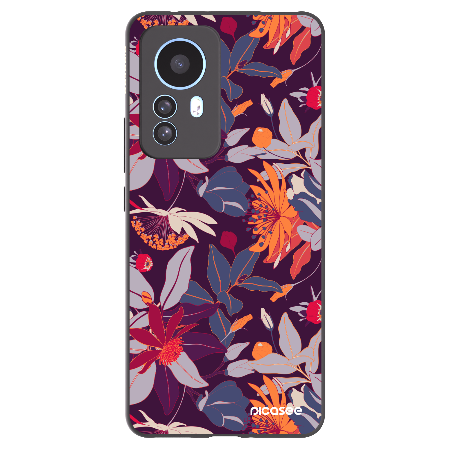 Picasee fekete szilikon tok az alábbi mobiltelefonokra Xiaomi 12T - Purple Leaf