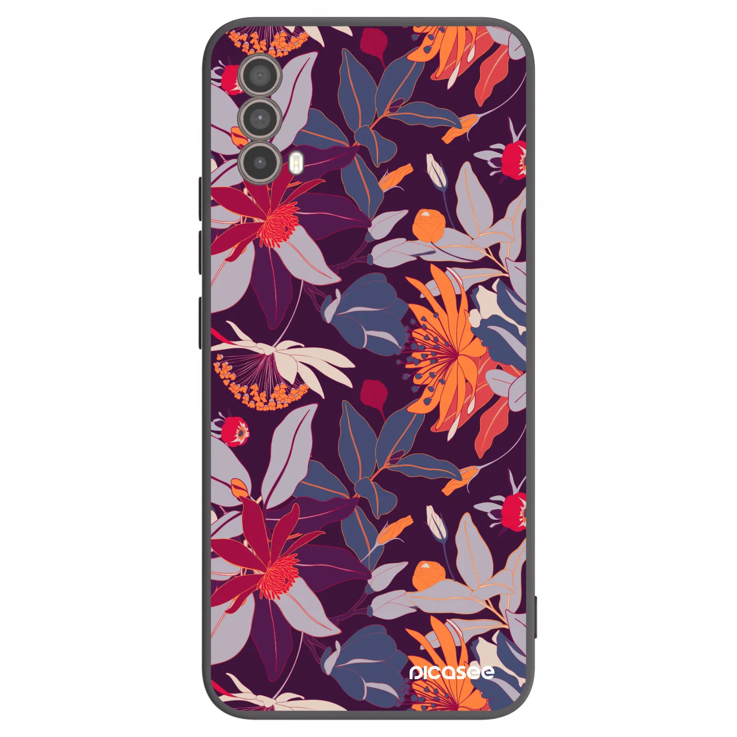 Picasee fekete szilikon tok az alábbi mobiltelefonokra Motorola Moto E40 - Purple Leaf