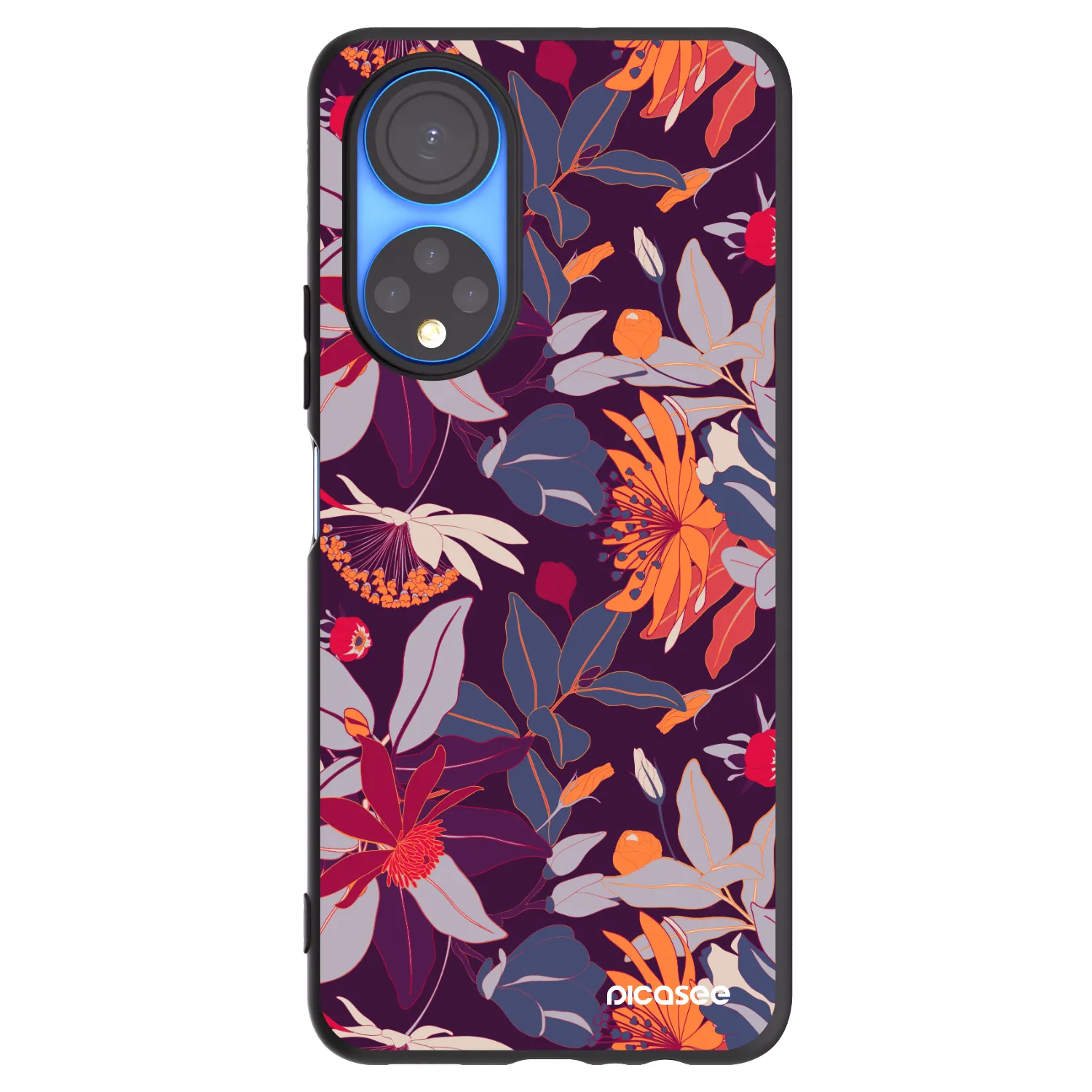 Picasee fekete szilikon tok az alábbi mobiltelefonokra Honor X7 - Purple Leaf