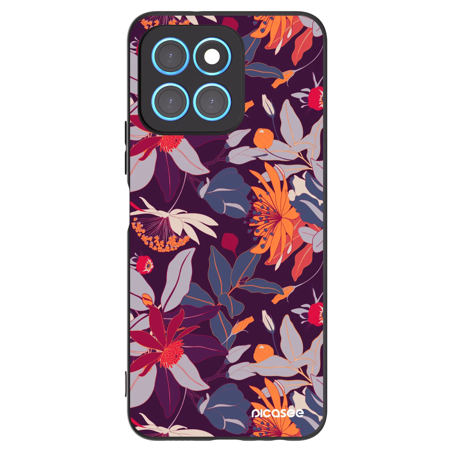 Picasee fekete szilikon tok az alábbi mobiltelefonokra Honor X6 - Purple Leaf