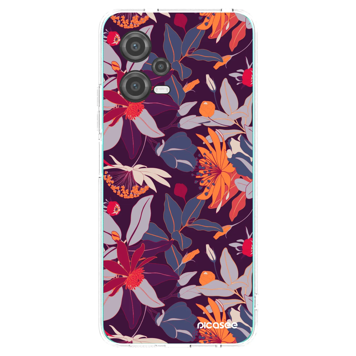 Picasee átlátszó szilikon tok az alábbi mobiltelefonokra Xiaomi Poco X5 - Purple Leaf