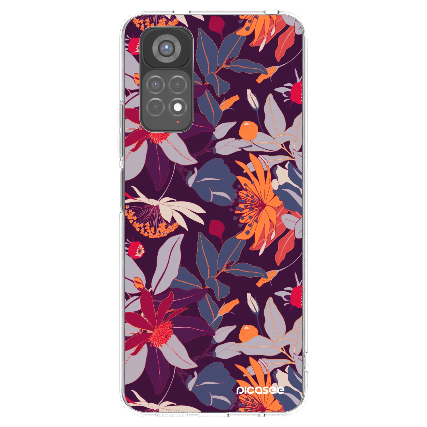 Picasee átlátszó szilikon tok az alábbi mobiltelefonokra Xiaomi Redmi Note 11S 5G - Purple Leaf
