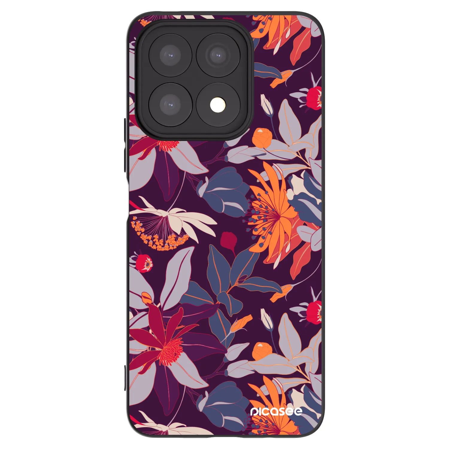Picasee fekete szilikon tok az alábbi mobiltelefonokra Honor X8a - Purple Leaf