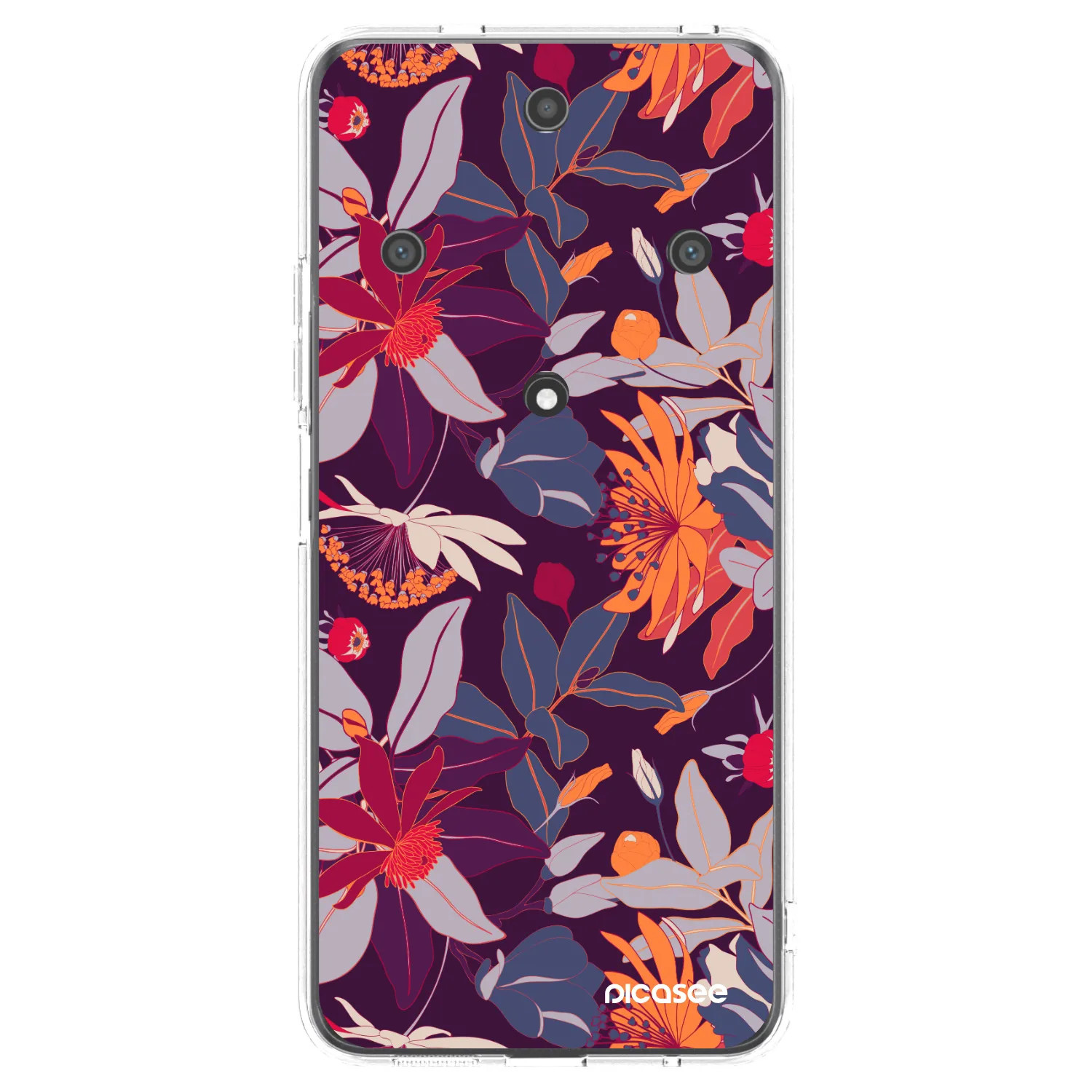 Picasee átlátszó szilikon tok az alábbi mobiltelefonokra Honor Magic5 Lite 5G - Purple Leaf