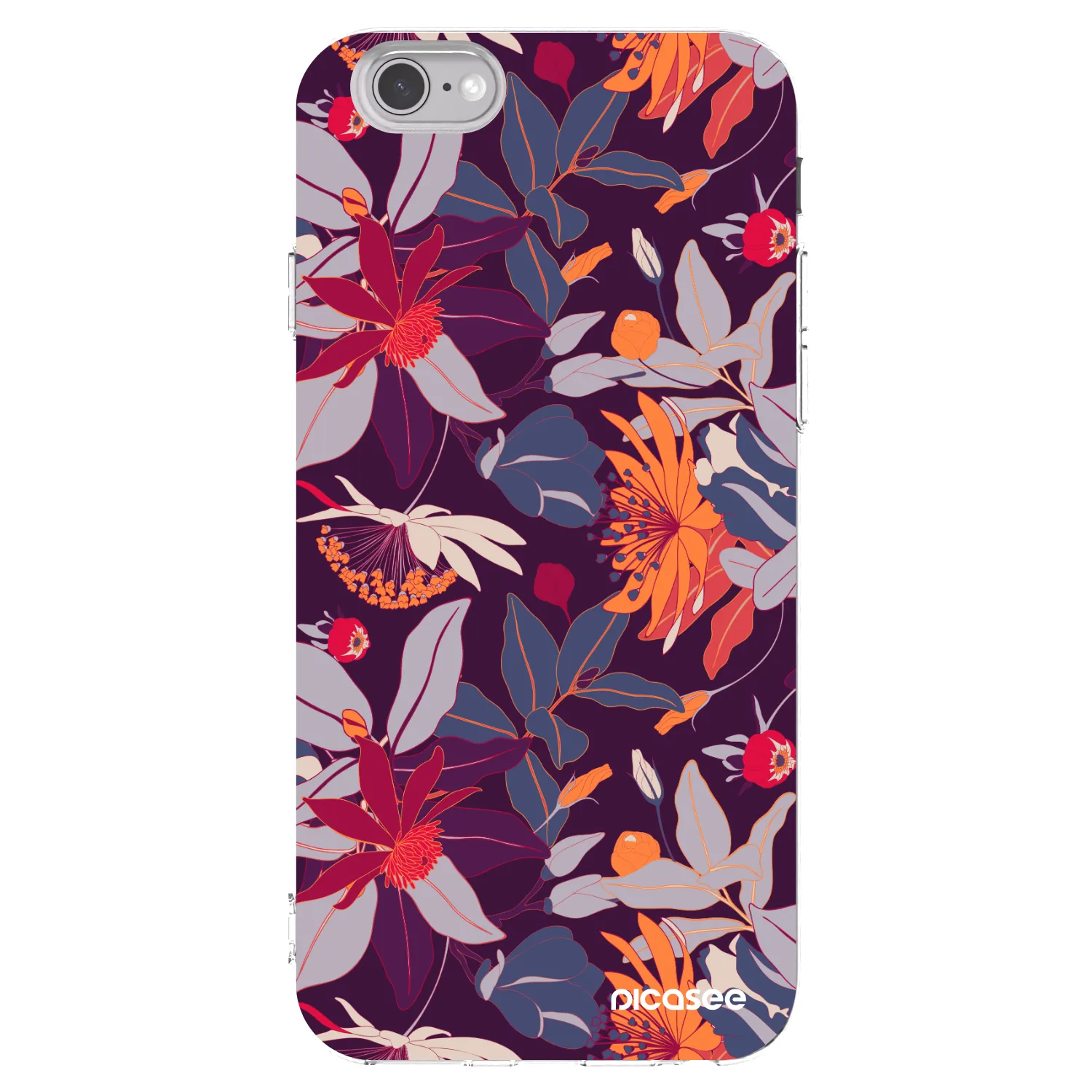 Picasee átlátszó szilikon tok az alábbi mobiltelefonokra Apple iPhone 6/6S - Purple Leaf