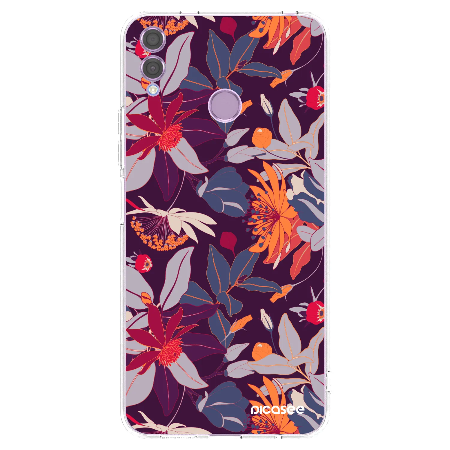 Picasee átlátszó szilikon tok az alábbi mobiltelefonokra Honor 8X - Purple Leaf