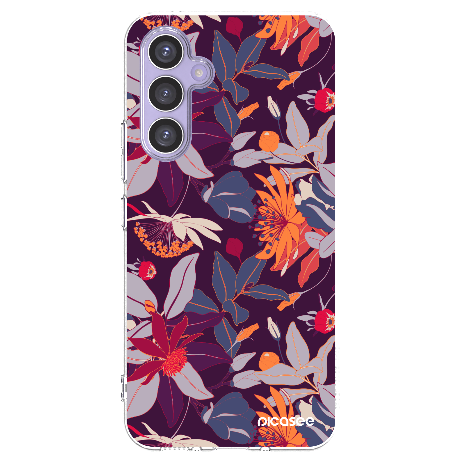Picasee átlátszó szilikon tok az alábbi mobiltelefonokra Samsung Galaxy A54 5G A546B - Purple Leaf