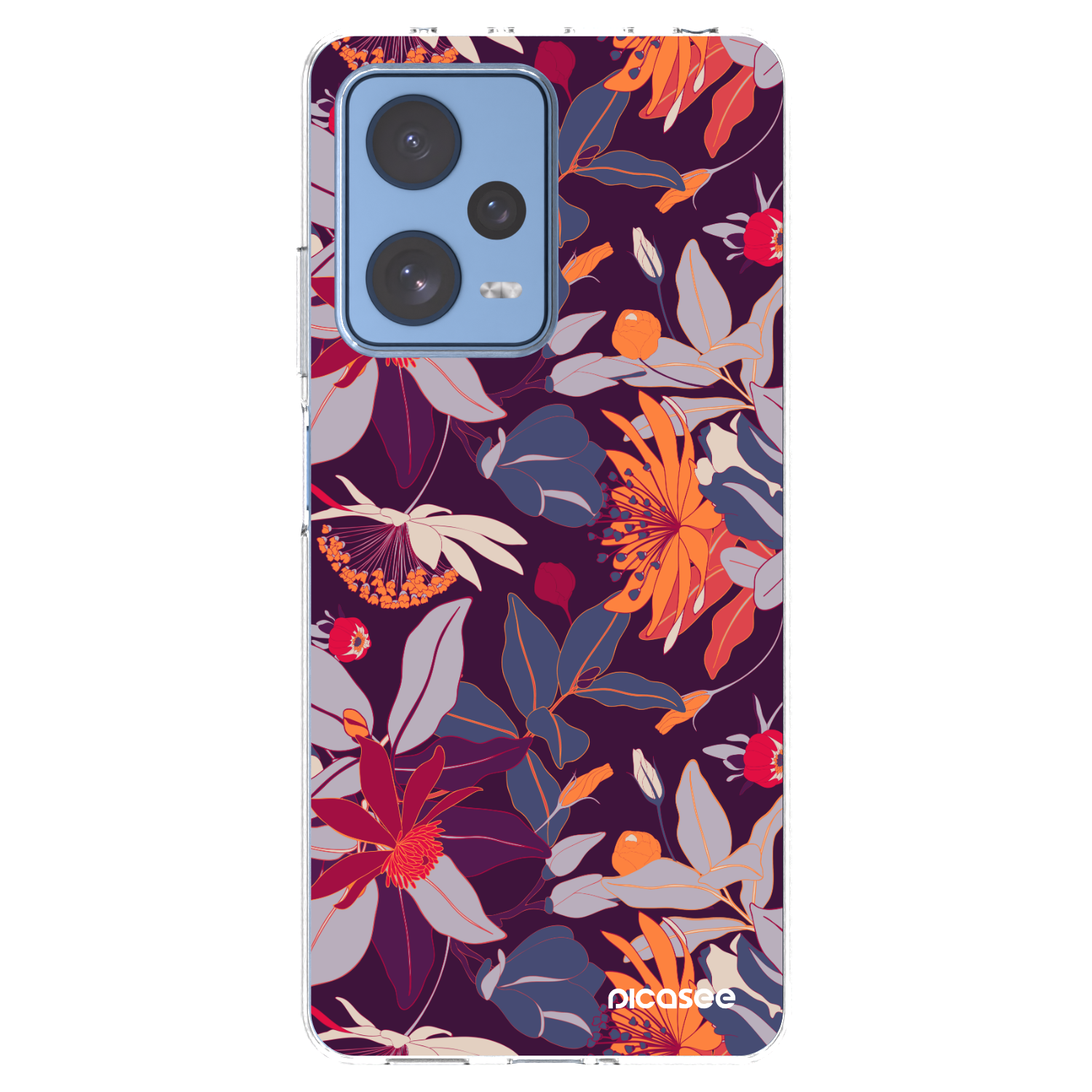 Picasee átlátszó szilikon tok az alábbi mobiltelefonokra Xiaomi Redmi Note 12 Pro 5G - Purple Leaf