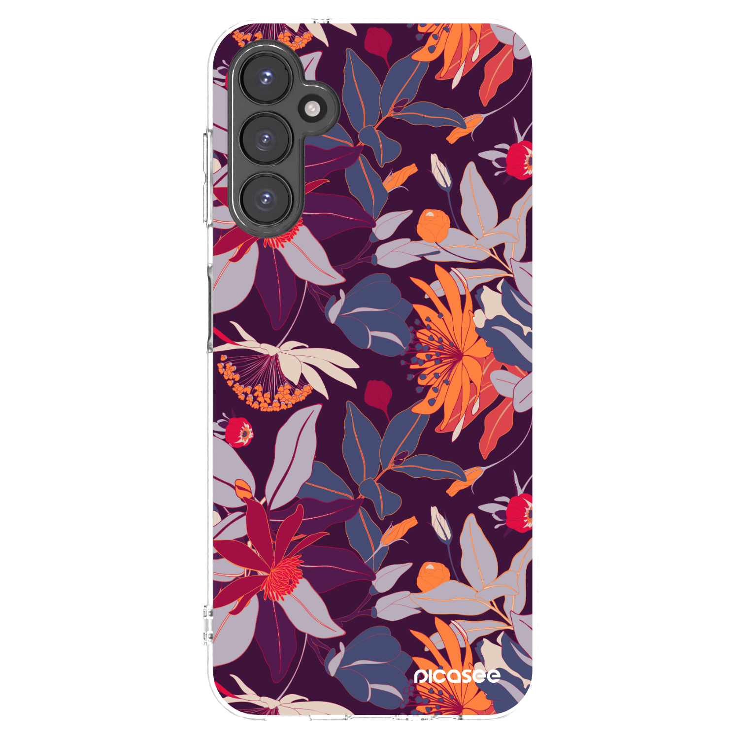 Picasee átlátszó szilikon tok az alábbi mobiltelefonokra Samsung Galaxy A14 4G A145R - Purple Leaf