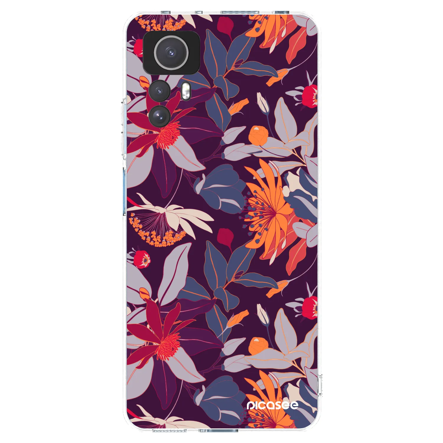 Picasee átlátszó szilikon tok az alábbi mobiltelefonokra Xiaomi Redmi Note 12S - Purple Leaf
